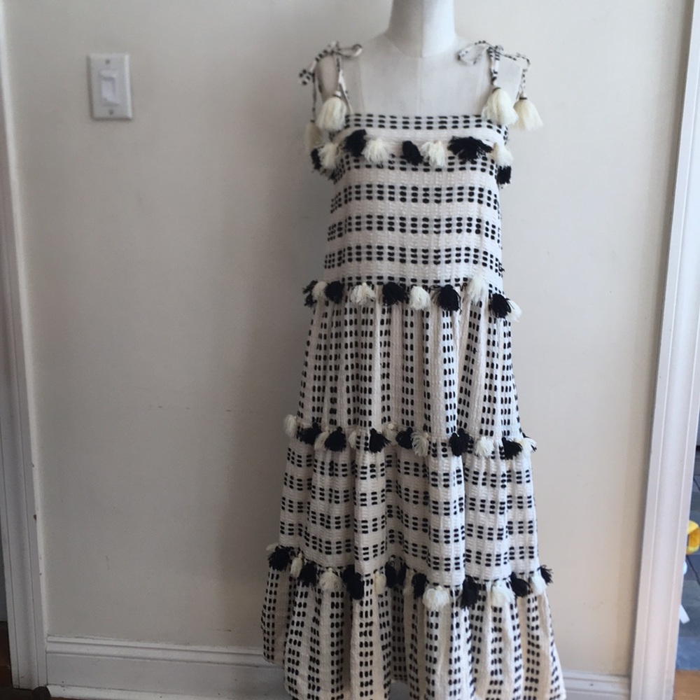 B&W pompoms Tessora dress